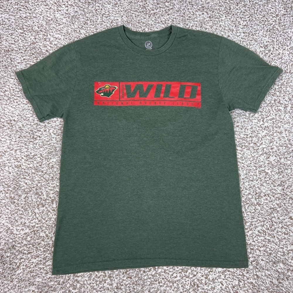 Minnesota Wild Shirt Mens Medium Green NHL Hockey Short Sleeve Tee T Shirt‎ Logo